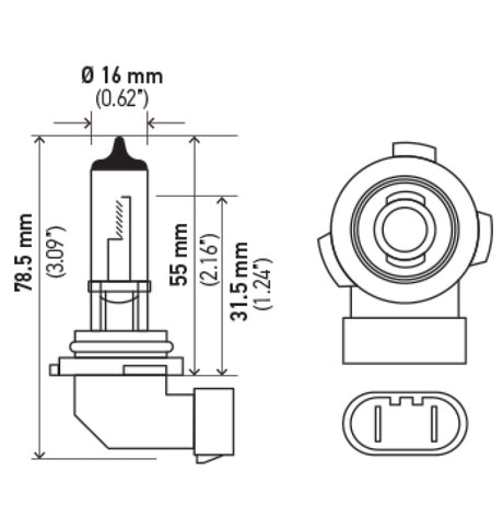 Ampoule blanche Xen Hella H10 12V 65W (paire)