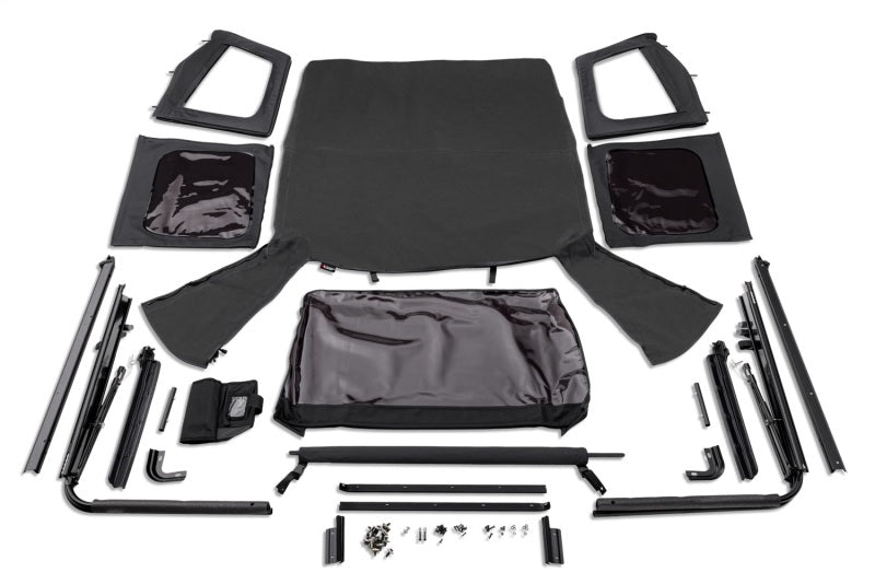 Toit souple complet Rugged Ridge avec cadre noir pour Jeep Wrangler CJ/YJ 76-95