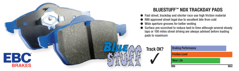 EBC 2015+ Ford Mustang 5.0L Bluestuff Front Brake Pads