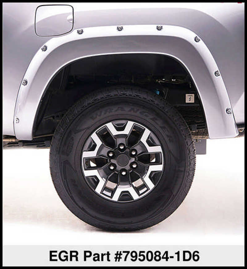 EGR 16+ Toyota Tacoma w/Mudflap Bolt-On Look Color Match Fender Flares - Set - Silver Sky