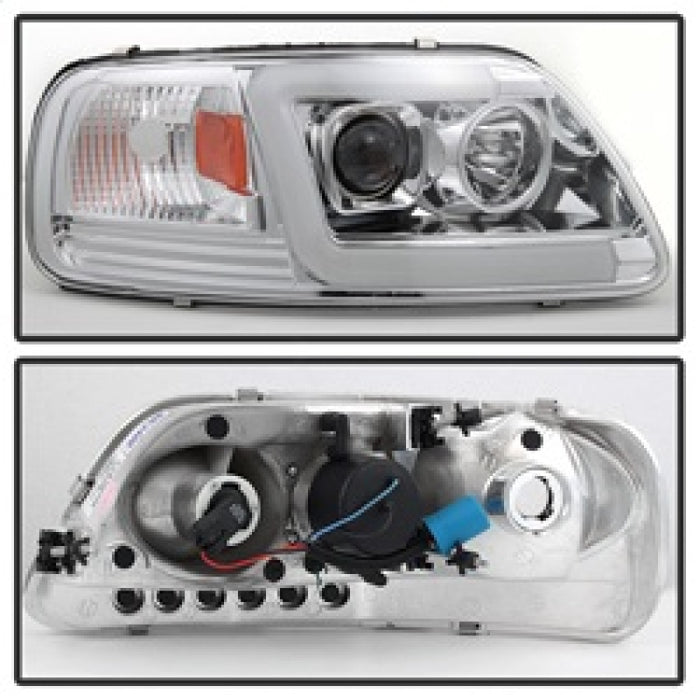 Phares Spyder 97-03 Ford F-150 (après 6/1997) V2 Proj DRL LED - Chrm (PRO-YD-FF15097V2-LB-C)