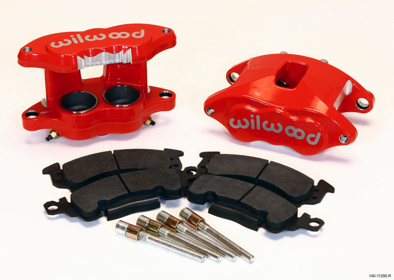 Kit d'étrier avant Wilwood D52 - Piston rouge 2,00/2,00 pouces, rotor 1,28 pouces