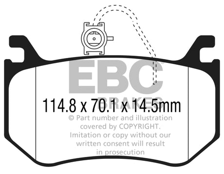 Plaquettes de frein arrière EBC 2016+ Alfa Romeo Giulia 2.9L Twin Turbo Bluestuff