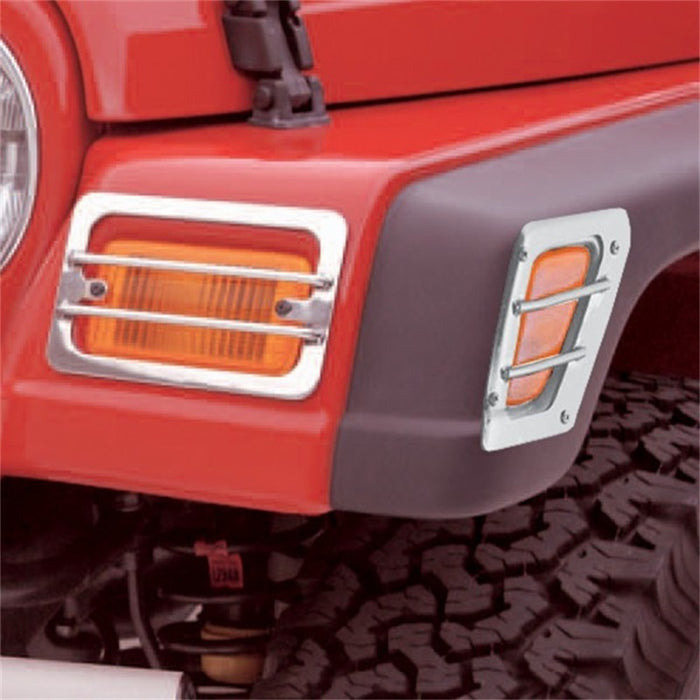 Ensemble de marqueurs latéraux/clignotants en acier inoxydable Euro Guard pour Jeep Wrangler TJ 97-06 Rugged Ridge