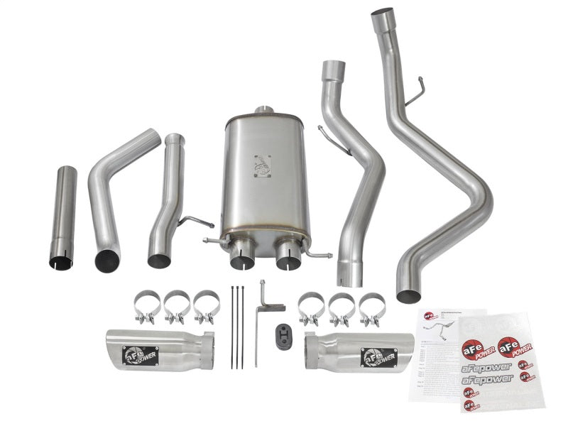 Échappement double aFe MACH Force-Xp 3 pouces CB SS avec embouts polis 09-16 GM Silverado/Sierra 4,3 L/4,8 L/5,3 L