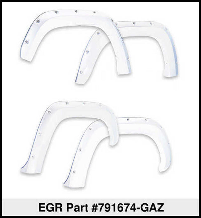 EGR 14+ Chev Silverado 5ft Bed Bolt-On Look Color Match Fender Flares - Set - Summit White