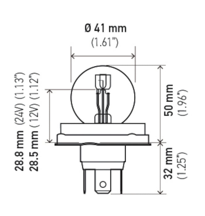 Ampoule Hella 7951 12V 45/40W P45T S13 R2