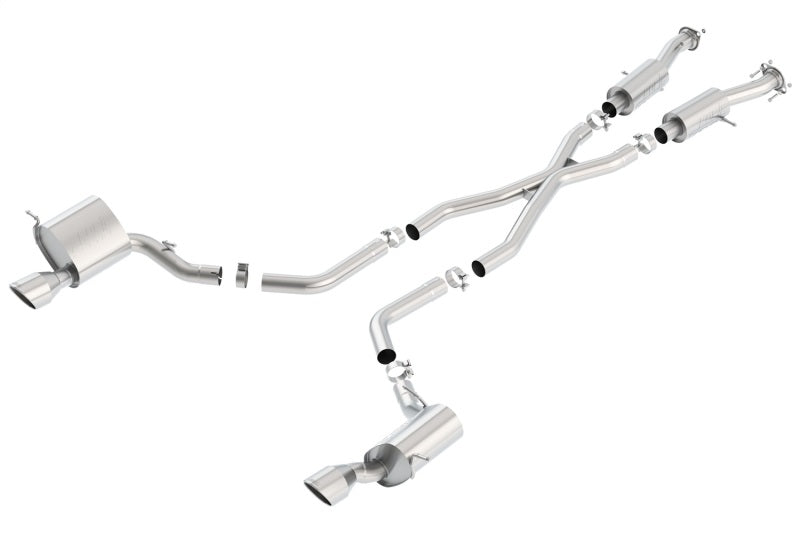 Échappement Catback à double sortie ronde roulée Borla 2015 Jeep Grand Cherokee SRT8 S-Type