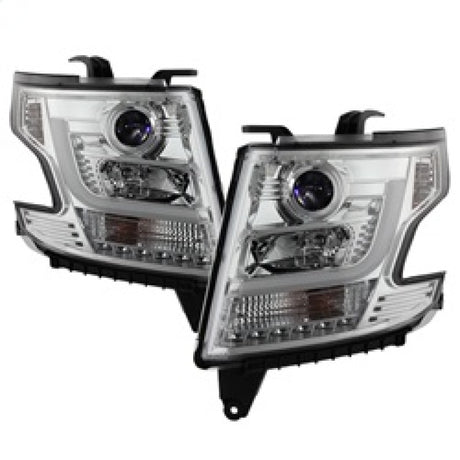 Phares de projecteur Spyder Chevy Tahoe / Suburban 2015-2016 - DRL LED - Chrome PRO-YD-CTA15-DRL-C