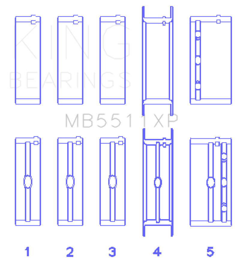 Ensemble de roulements principaux de 3 pouces King General Motors 326/350/389/400