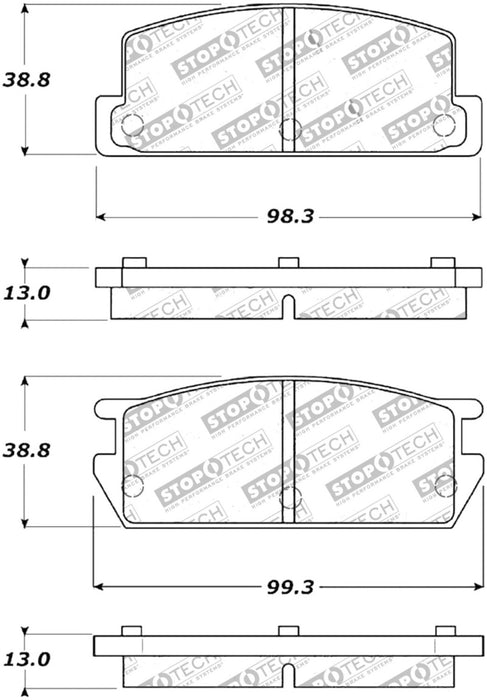 Plaquettes de frein StopTech Performance