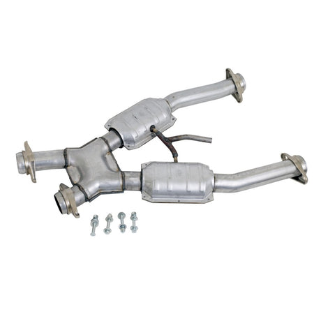 BBK 94-95 Mustang 5.0 Short Mid X Pipe avec convertisseurs catalytiques 2-1/2 pour collecteurs à tube long BBK