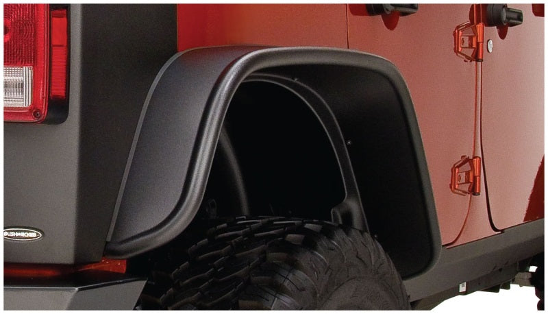 Bushwacker 07-18 Jeep Wrangler Unlimited Flat Style Flares 2 pièces 4 portes utilitaire sport uniquement - Noir