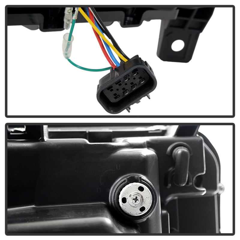 Phares de projecteur Spyder GMC Sierra 14-16 Barre lumineuse DRL Chrome PRO-YD-GS14-LBDRL-C