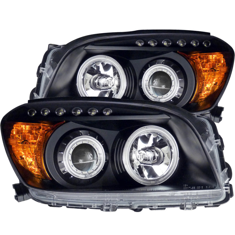 Phares de projecteur ANZO 2006-2008 Toyota Rav4 avec halo noir
