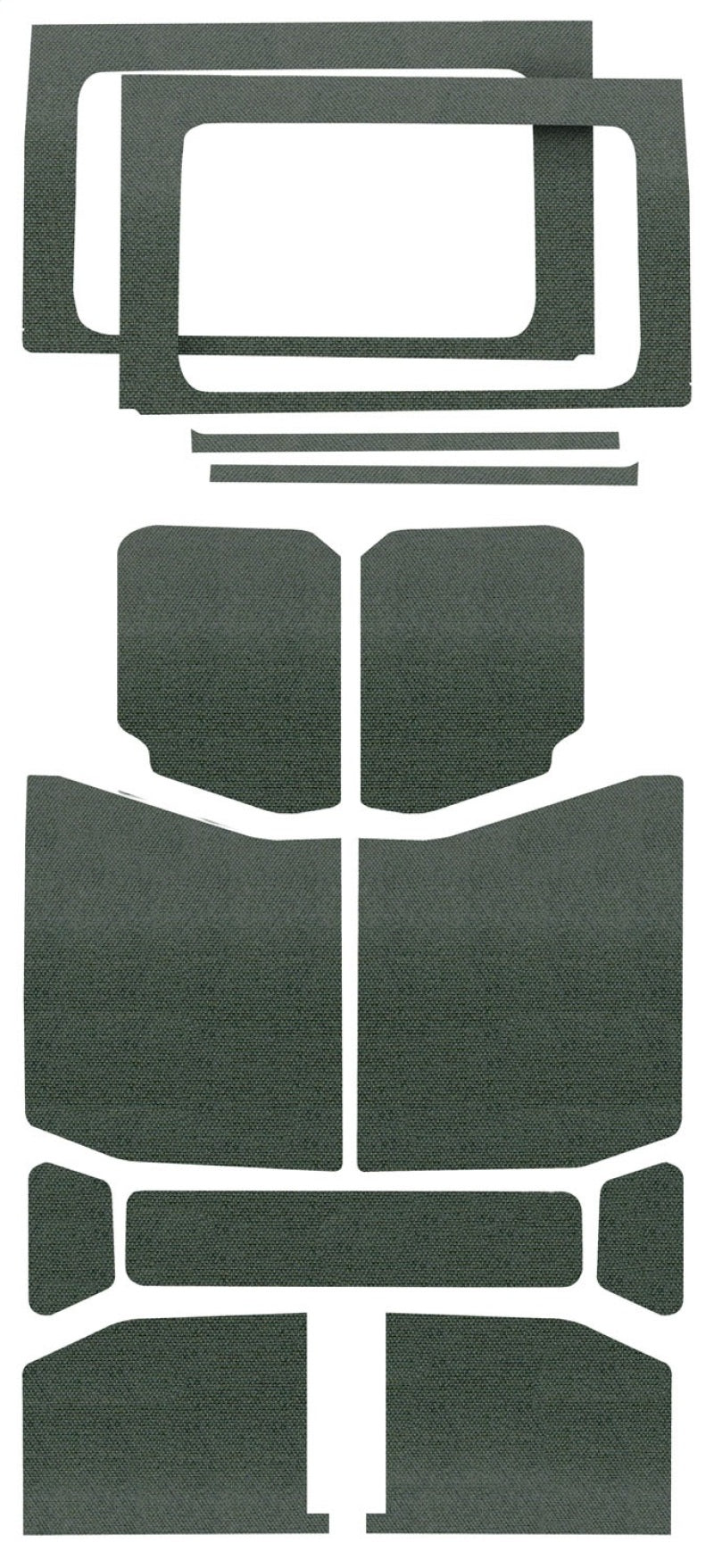 Kit de garniture de pavillon complet DEI 18-23 pour Jeep Wrangler JL 4 portes Boom Mat - 13 pièces - Gris