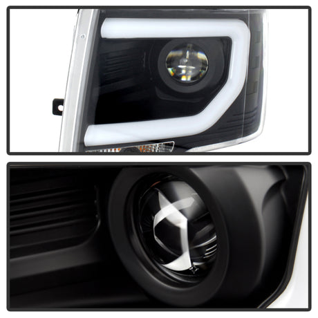 Phares de projecteur Spyder Ford F150 09-14 Modèle halogène - Barre lumineuse DRL Blk PRO-YD-FF15009-LBDRL-BK