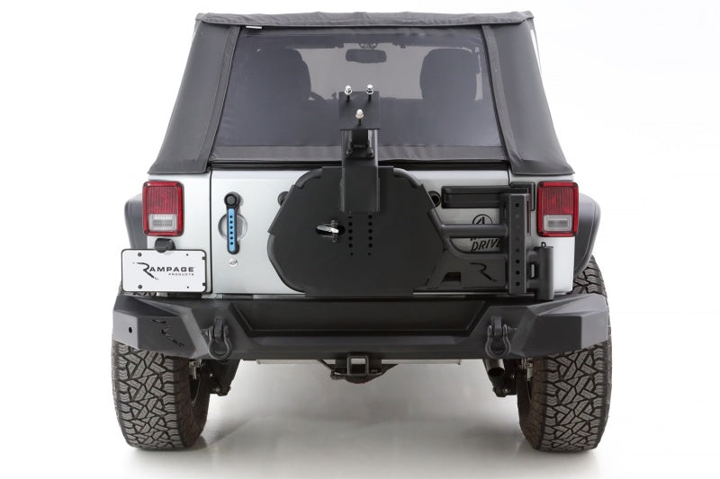 Porte-pneus Trail Guard pour Jeep Wrangler JK (y compris Unlimited) Rampage 07-18 - Noir