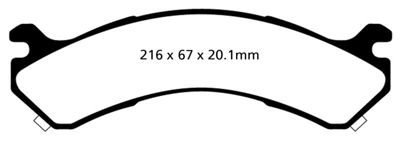 Plaquettes de frein arrière EBC Yellowstuff pour Chevrolet Silverado 3500 (2WD) 01-05