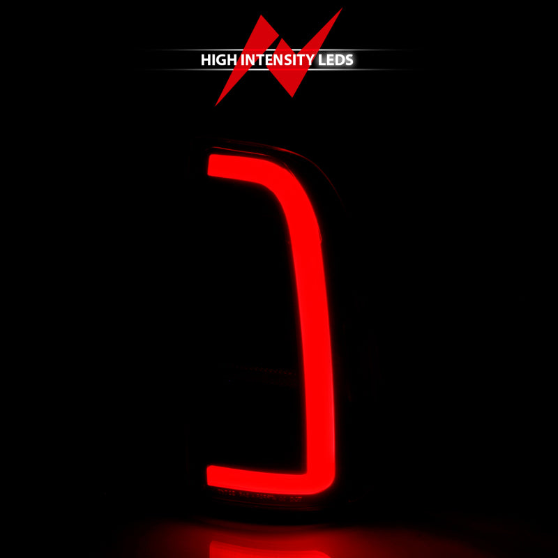 Feux arrière à LED ANZO 00-06 Toyota Tundra avec barre lumineuse, boîtier noir, lentille transparente