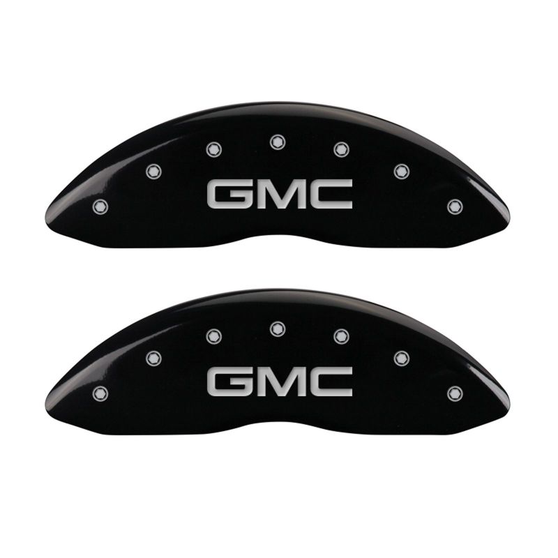 MGP 4 Caliper Covers Engraved Front & Rear GMC Black Finish Silver Char 2009 GMC Savana 2500