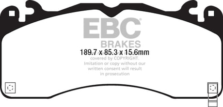 Plaquettes de frein avant EBC 15+ Ford Mustang 5.0 Performance Pkg Yellowstuff