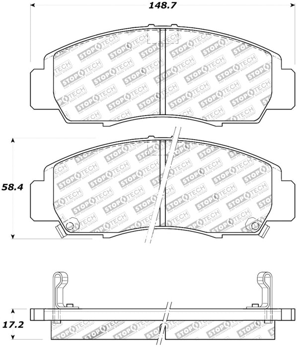 Plaquettes de frein avant StopTech Street Touring 04-09 Acura TSX / 09 Accord V6 Coupé UNIQUEMENT