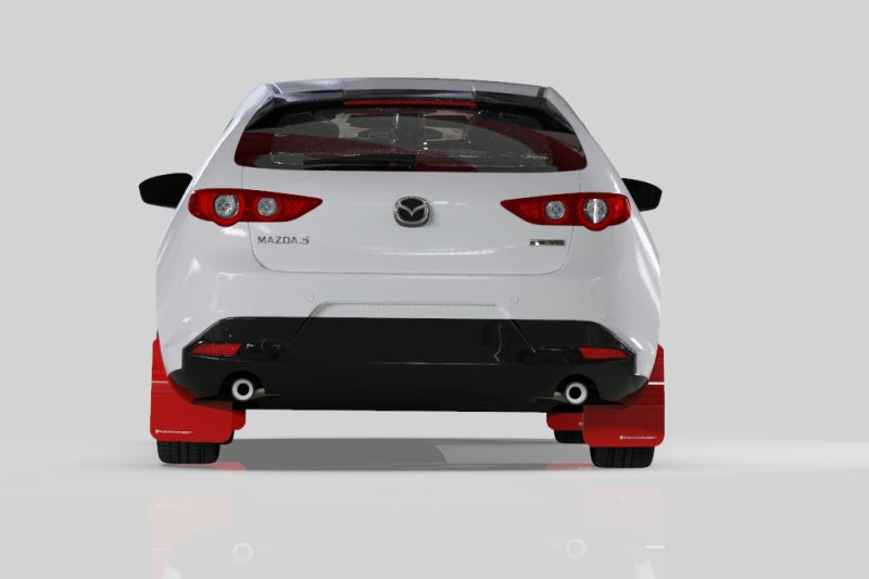 Garde-boue Rally Armor 19-22 Mazda3 GT Sport Hatch rouge UR avec logo blanc