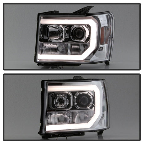 Phares de projecteur Spyder GMC Sierra 1500/2500/3500 07-13 V2 - Chrome PRO-YD-GS07V2-LBDRL-C