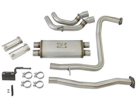 Échappement arrière de catalyseur aFe POWER Rebel Series 2-1/2 po 409 SS avec embouts polis 16-17 Nissan Titan V8 5,6 L