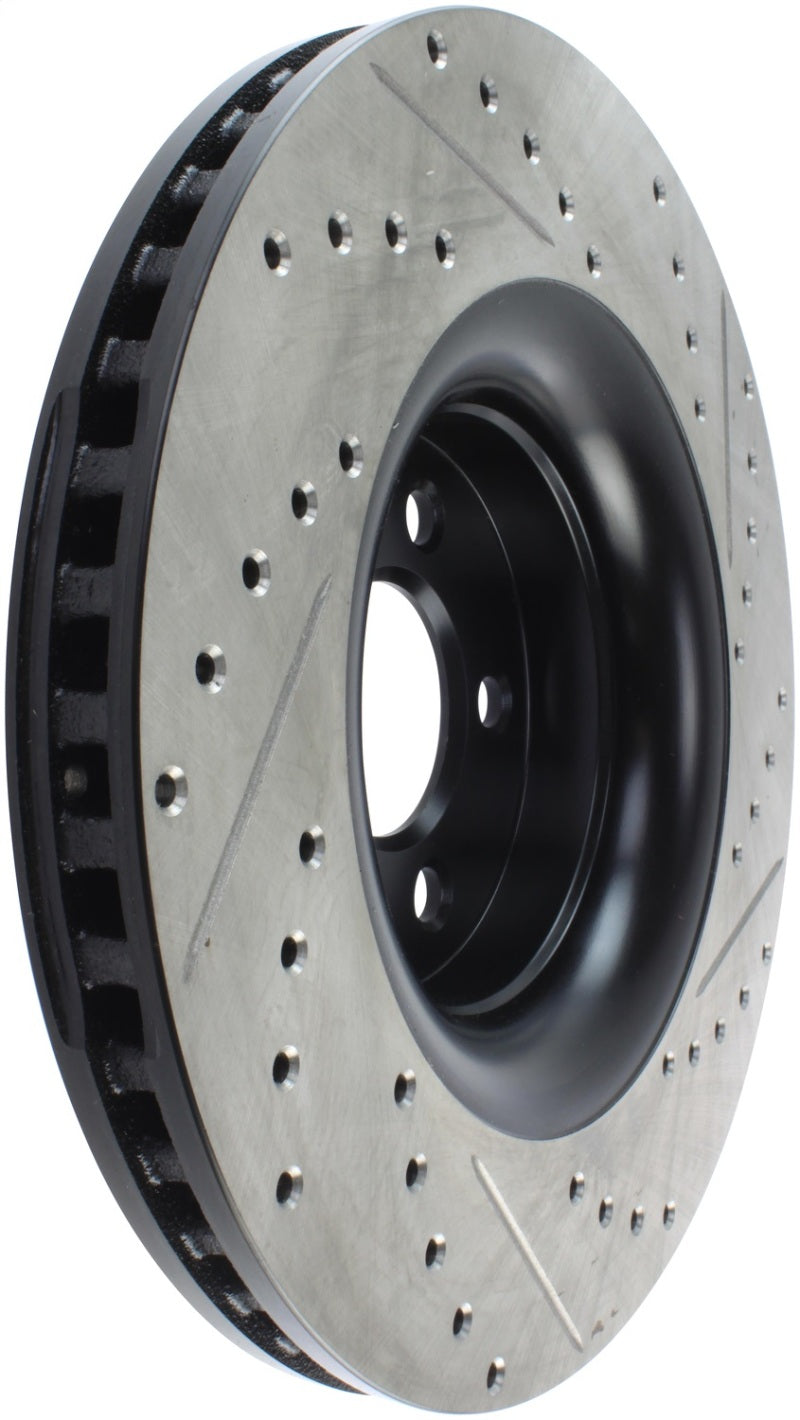 Disque de frein sport perforé et rainuré StopTech - Ford Mustang 2015 sans Brembo - Avant droit