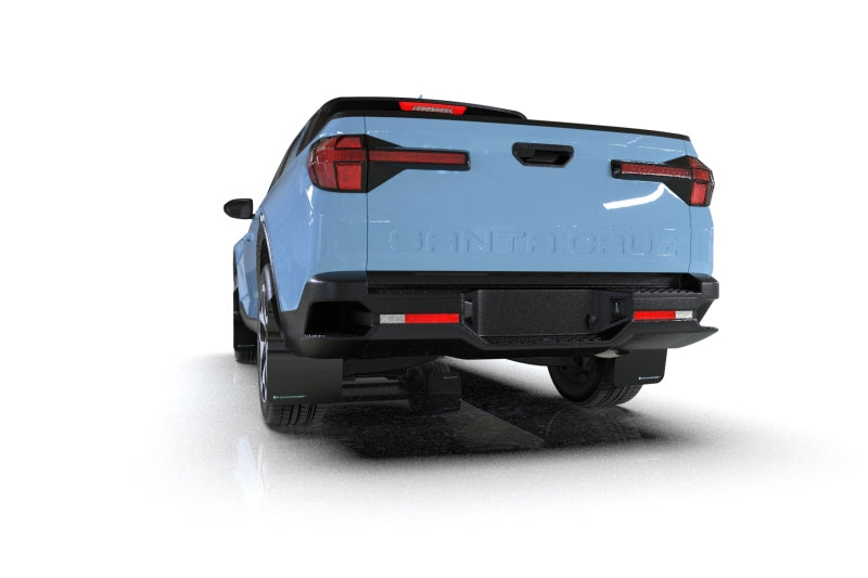 Rally Armor 22-25 Hyundai Santa Cruz Black Mud Flap w/Light Blue Logo