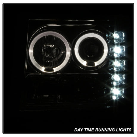 Phares de projecteur Spyder GMC Sierra 1500/2500/3500 07-13 LED Halo- LED Smoke PRO-YD-GS07-HL-SM