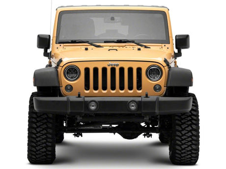 Phares à LED Raxiom 07-18 Jeep Wrangler JK Axial Spider avec halo Angel Eye - Boîtier noir (lentille transparente)