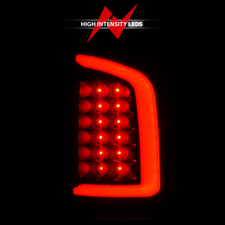 Feux arrière à LED ANZO 2002-2006 Dodge Ram 1500 avec barre lumineuse, boîtier noir, lentille fumée