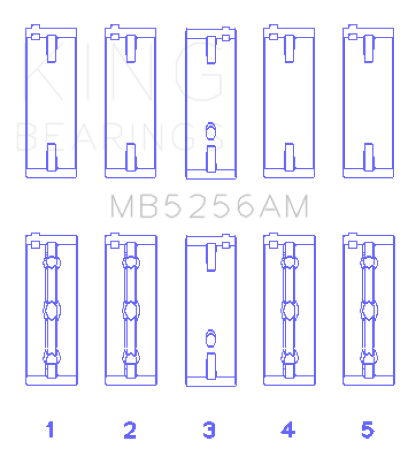 King Engine Bearings Hyundai 2.0L G4GC Main Bearing Set - Size STD