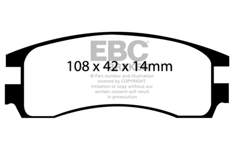 Plaquettes de frein arrière EBC Ultimax2 pour Buick Le Sabre (FWD) 3.8 (roues de 15 pouces) 00-05