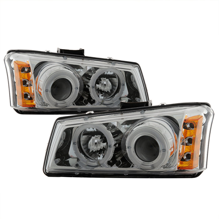 Phares de projecteur Spyder Chevy Silverado 1500 03-06 LED Halo LED Ambr Reflctr Ch PRO-YD-CS03-AM-C