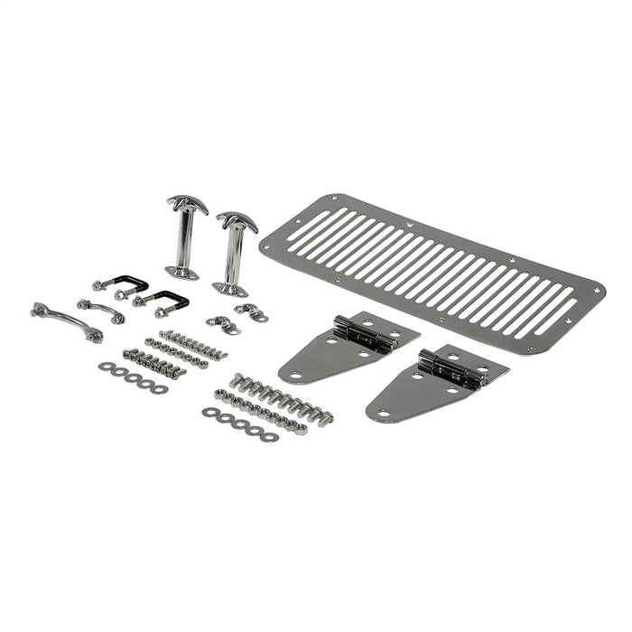 Kit de décoration de capot en acier inoxydable pour Jeep CJ 76-86 / Jeep Wrangler 87-95 Rugged Ridge