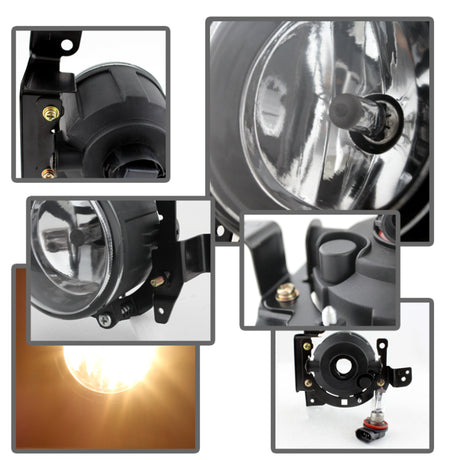 Feux antibrouillard OEM Spyder Mitsubishi Mirage 2014+ avec interrupteur transparent FL-MM2014-C
