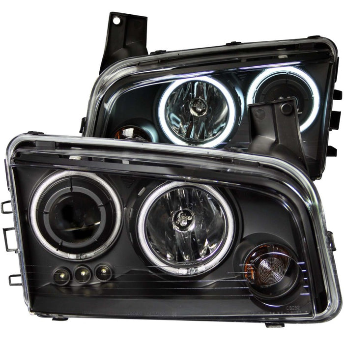 Phares de projecteur ANZO 2006-2010 Dodge Charger avec halo chromé (CCFL)