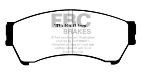 Plaquettes de frein avant EBC 06-07 Mazda 6 2.3 Greenstuff
