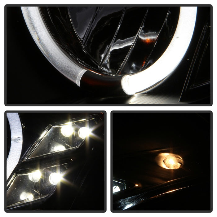 Spyder Infiniti G35 03-07 2DR Projecteur Halogène - LED Halo DRL Blk High H4 PRO-YD-IG35032D-DRL-BK