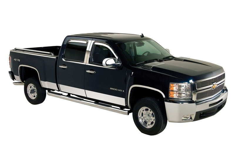 Putco 15-19 Chevy Silverado HD - Panneaux de bas de caisse en acier inoxydable à cabine standard Dually 8 pièces