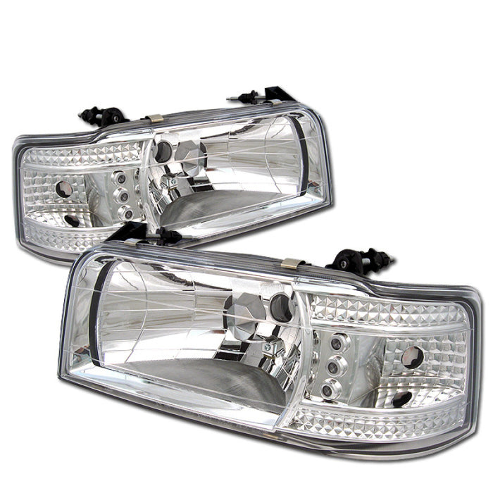 Phares Spyder Ford F150 92-96/Ford Bronco 92-96 1PC LED (LED) Phares en cristal chromé HD-YD-FB92-1PC-C