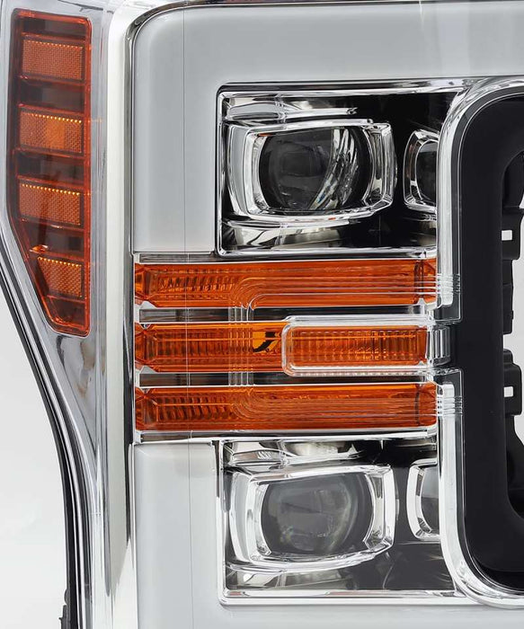 Phares AlphaRex 17-19 Ford F-250 SD PRO-Series Proj Style Plank Chrome avec Activ Light/Seq Signal