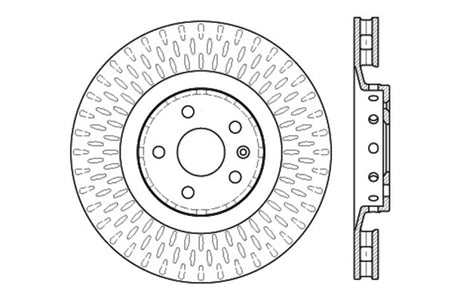 Disque de frein sport droit percé et fendu StopTech pour Cadillac CTS-V 2009
