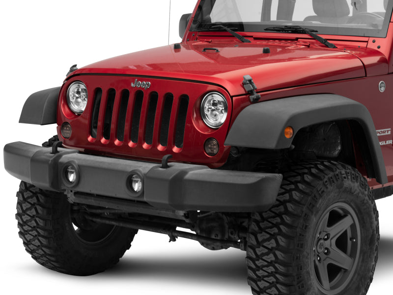 Phares à LED Daymaker de la série Axial Jeep Wrangler TJ/JK de Raxiom 97-18 - Boîtier chromé (lentille transparente)