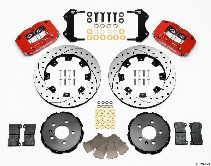 Kit de jantes radiales avant Wilwood Dynapro 12,19 pouces percées rouge 99-03 Jetta IV et Golf IV