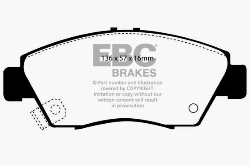 EBC 12 Acura ILX 1.5 Hybrid Redstuff Front Brake Pads